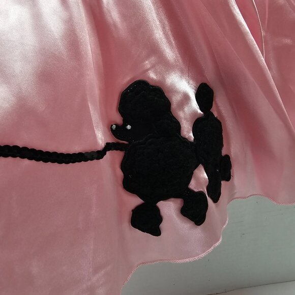 New 50s Girls Kid Child Pink Black Stripped Poodle Dog Dress Costume S Small 4 - Picture 15 of 15